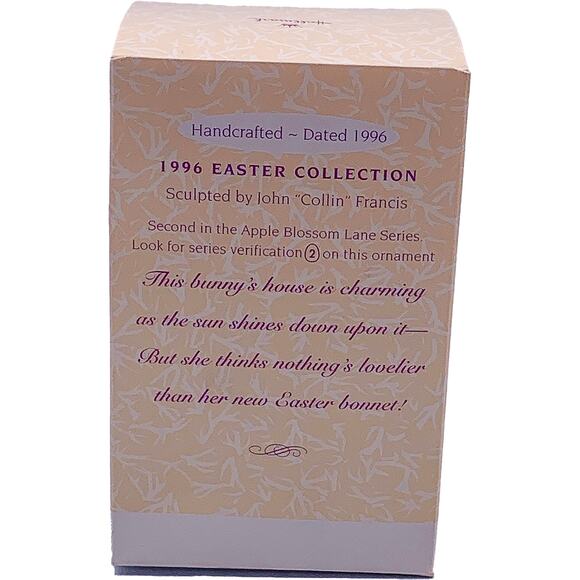 1996 Hallmark Keepsake Easter Ornament Apple Blossom Lane #2 in Box - Picture 2 of 7